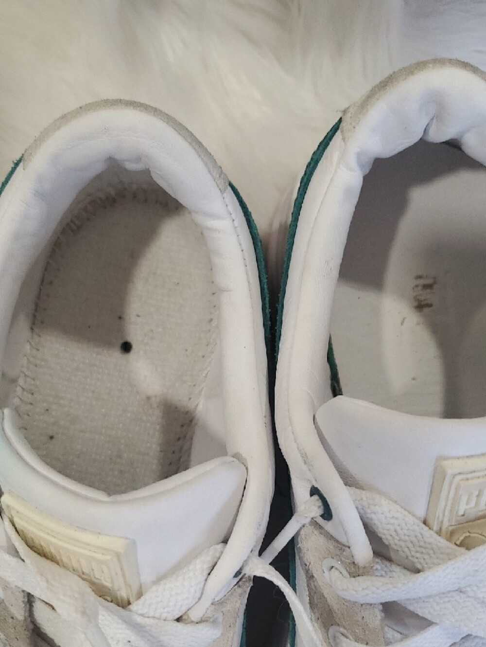 Puma White Wedge Sneakers with Teal Accent Size 7.5 - Picture 7 of 9